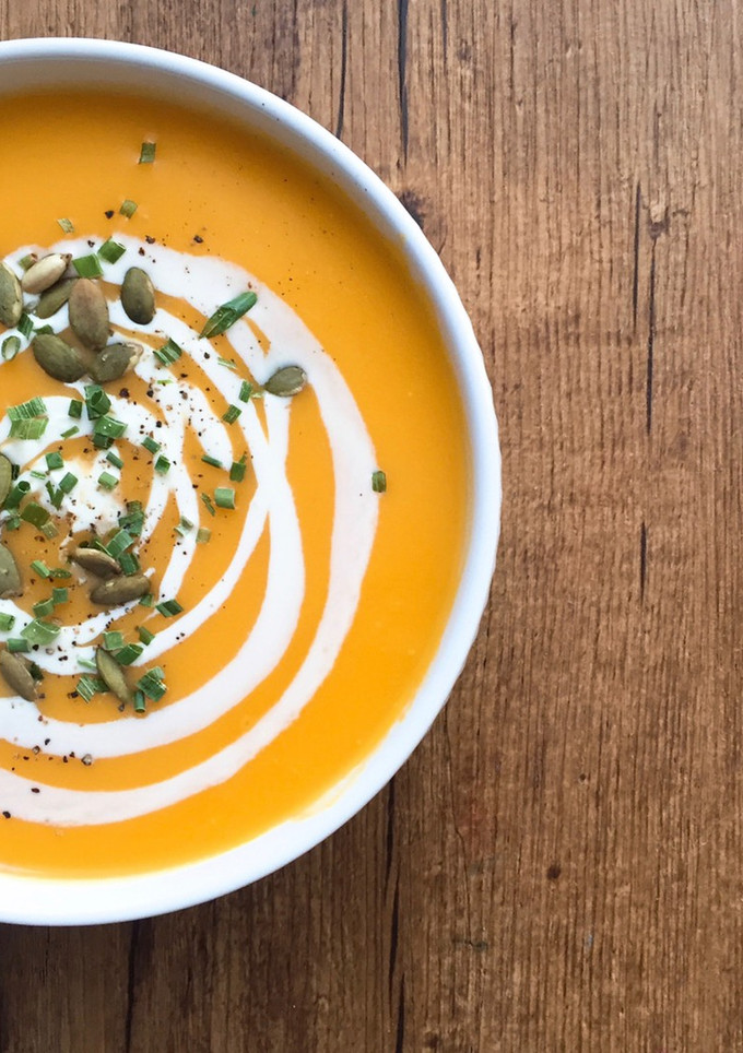 Una foto de Crema de calabaza