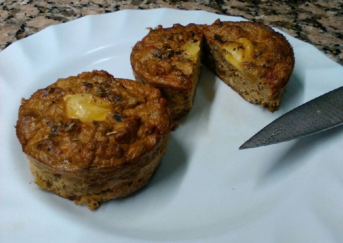 Muffins de calabaza, remolacha y caballa