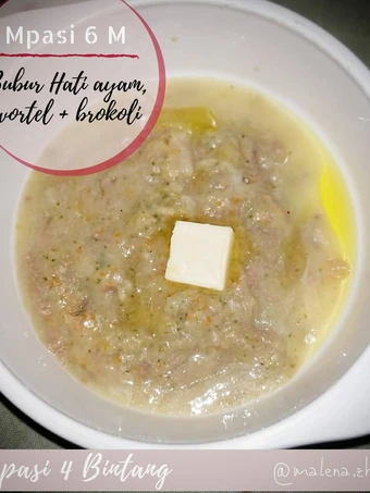 Cara Gampang Membikin Resep Bubur hati ayam +wortel+ brokoli (mpasi 4⭐)6M yang Enak Banget Anti Ribet, Bisa Manjain Lidah