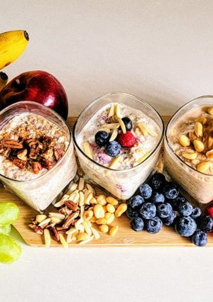 A picture of Overnight Oats- 4 ways.