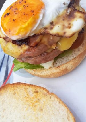 Una foto de Hamburguesa de queso azul
