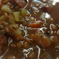 A picture of Crock-Pot Lentil & Sausage Soup.