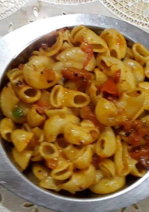 A picture of Simple Italian Breakfast. Masala Macroni.