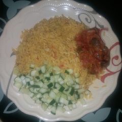 Fried rice with pepper gizzard and cucumber A picture of Fried rice with pepper gizzard and cucumber.