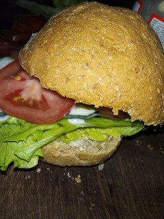 A picture of Simple veggie burger.