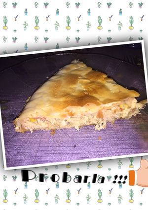 Una foto de Tarta de pollo 🍗 con choclo, jamón y queso 🧀!!😋