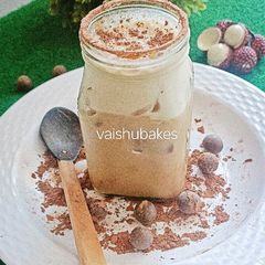 A picture of Caramel Coffee in Blender (with coffee seeds).