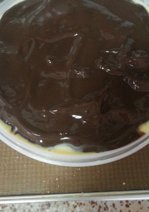 Una foto de Tarta de natillas con galleta sin gluten