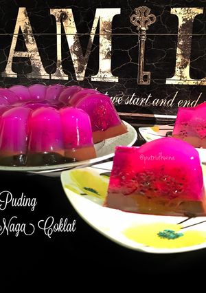 Foto resep Puding Buah Naga Coklat