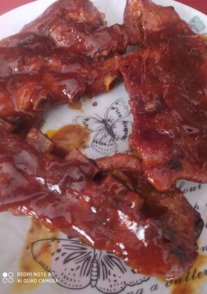 Una foto de Costillas de cerdo en salsa barbacoa