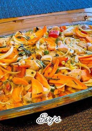 Foto resep Baked Basil Chicken & Veggies
