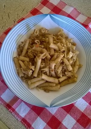 A picture of Macaroni and mince.