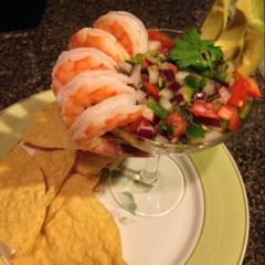 A picture of Shrimp cocktail ceviche .