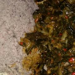 A picture of Keto: Garnished vegetable soup and coconut flour...#ketomeal.