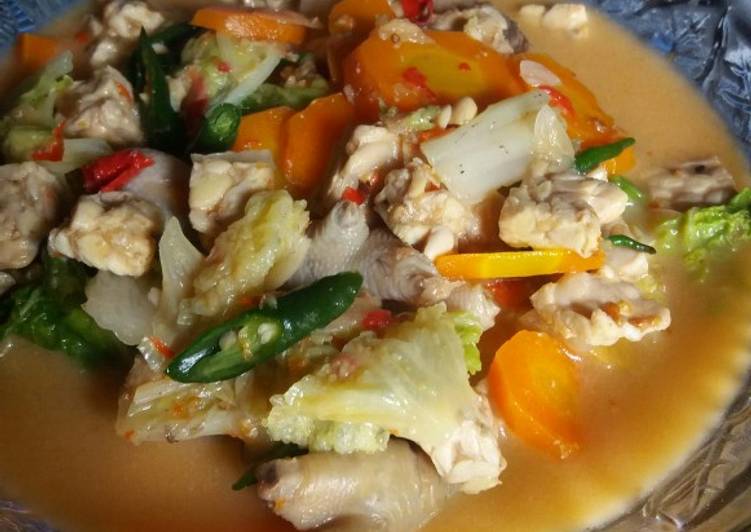 Lodeh sawi putih tempe wortel