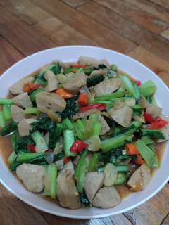 Foto resep Sawi Bakso Saus Tiram