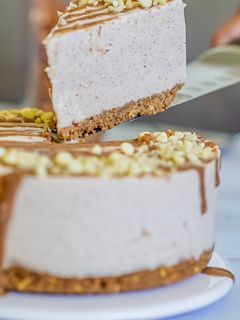 Una foto de Cheesecake sabor kinder saludable