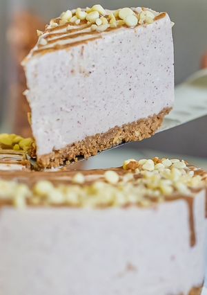 Una foto de Cheesecake sabor kinder saludable