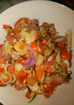 Foto resep Udang galah goreng sambal matah