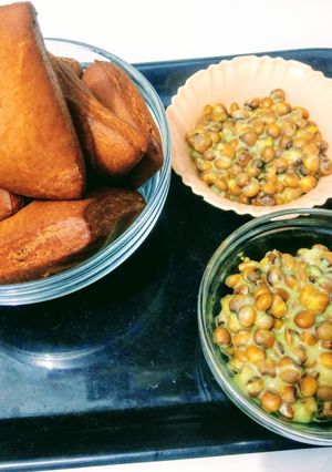 A picture of Mahamri served with coconut mbaazi.