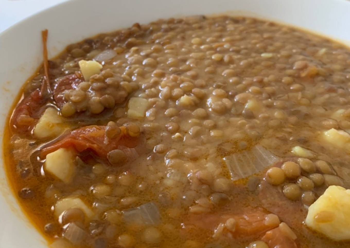 Lentejas improvisadas en thermomix