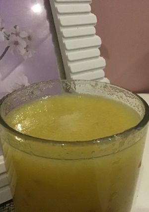 صورة لوصفة عصير برتقال وتفاح🍎🍊