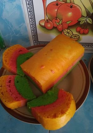 Foto resep #resep pertamaku bolu kukus tiga warna