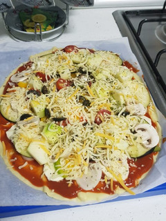 Una foto de Pizza vegetal