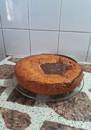 Una foto de Bizcochuelo en licuadora version marmoleado con jengibre,naranja y zanahoria tambien chia