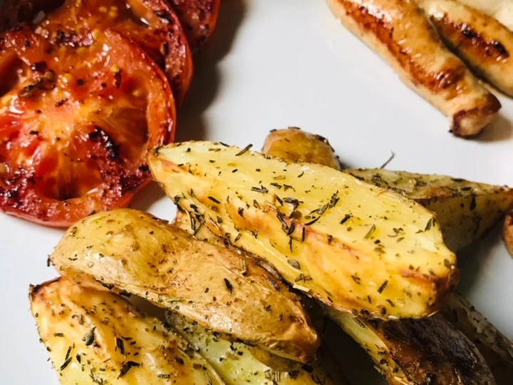 Recipe Mixed-herb Potato Wedges which Delicious