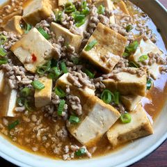 A picture of Simmered Fried Tofu & Pork Mince.