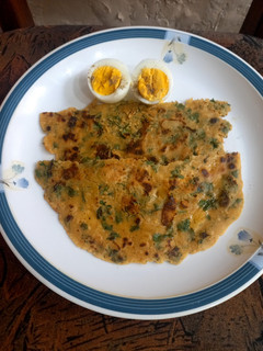 A picture of Green coriander paratha 🥗🥗.
