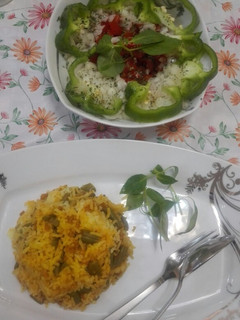 عکسی از دستور لوبیا پلو با سالاد
