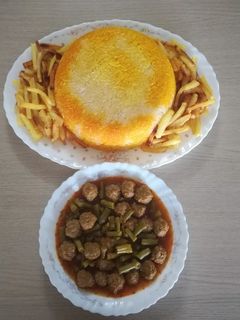 عکسی از دستور خورشت لوبیا سبز با قلقلی