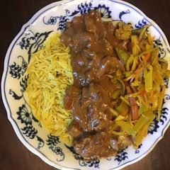 A picture of California Farm Cast Iron Peanut Butter Chicken Stew.