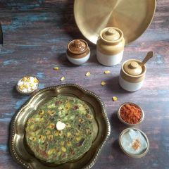 A picture of Corn Palak Paneer Paratha.