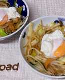 Japanese Stir-fried Vegetables topped with Poached Egg