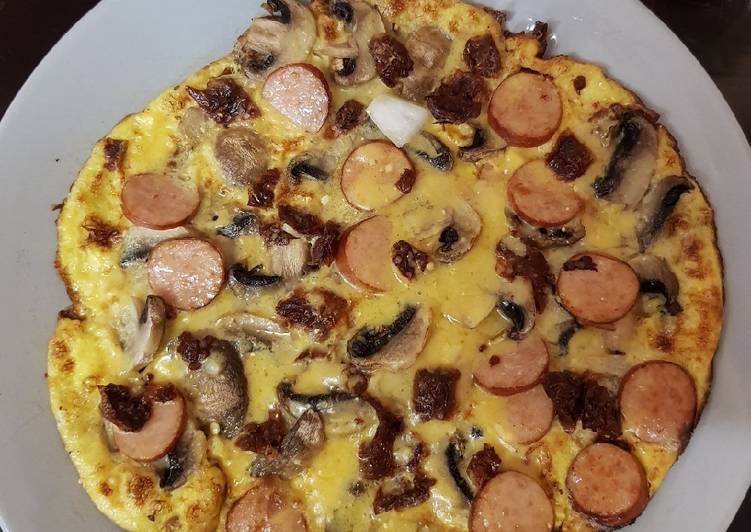 My Mushroom &amp; Smoked cooked sausage omelette