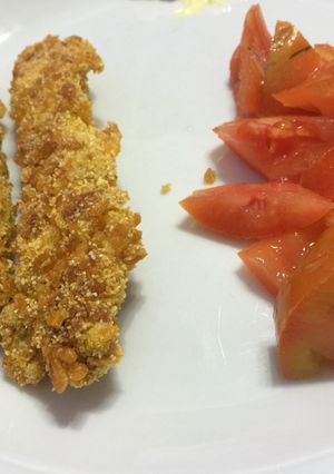 Una foto de Pollo "frito" al horno