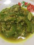 Paria tumis telur campur kerisik kelapa
