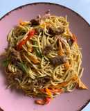 Beef stirfry pasta | spaghetti