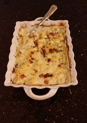 A picture of Cauliflower "Mac" and Cheese.