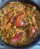 Cassola de Fideus Amb Pop i Llamàntol (fideos a la Cazuela con Pulpo i Bogavante)