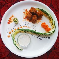 A picture of Fried Quinoa and Oats Pasta Cubes.
