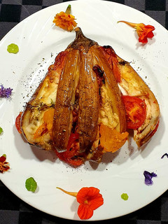 Une photo de Aubergine farcie en Éventail