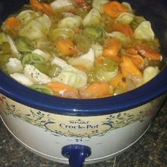 A picture of Crock-Pot Chicken Tortellini Soup.