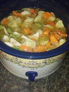 A picture of Crock-Pot Chicken Tortellini Soup.