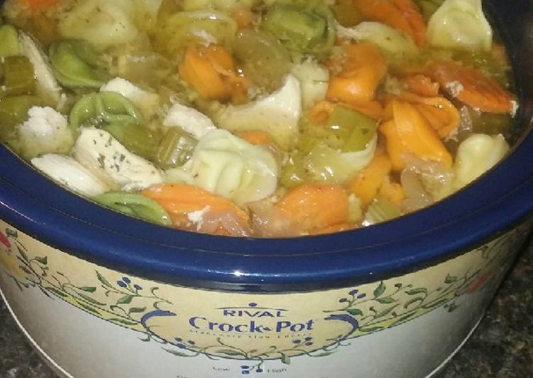 Recipe of Super Quick Homemade Crock-Pot Chicken Tortellini Soup