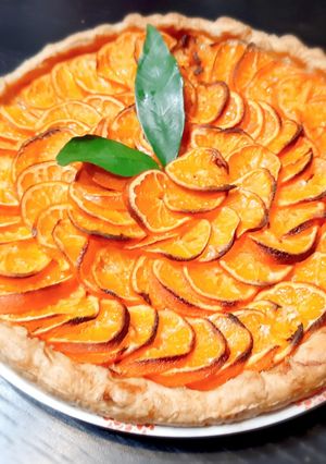 Une photo de Tarte fine  à la clémentine
