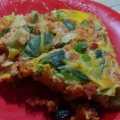 Una foto de Tortilla de zapallito con pollo